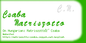 csaba matriszotto business card